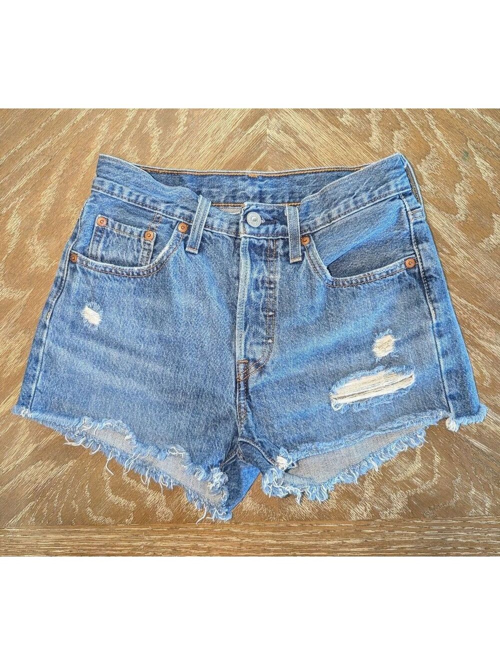 Levi's 501 Original Distressed Denim Shorts W25